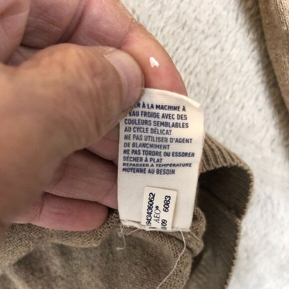 American Eagle Outfitters Womens Cardigan Sweater Medium Tan Button-Up Knit - Picture 5 of 9